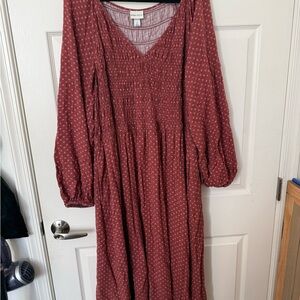 Ava & Viv Burgundy Long Sleeve Dress